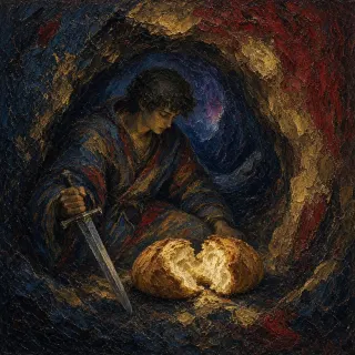 An observer and a sword behind the ephod