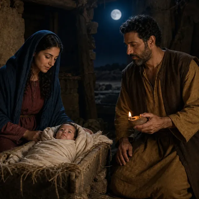 Luke 2:15-16: They came with haste, and found