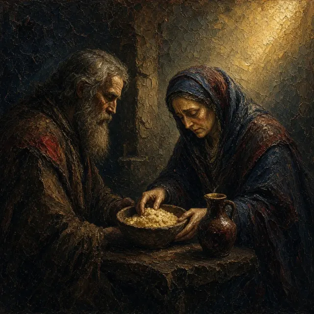 1 Kings 17:10-12: That we may eat it, and die