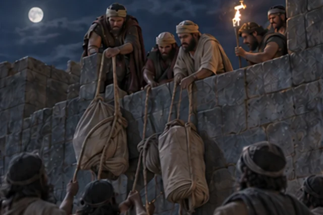 1 Samuel 31:11-13: All the valiant men arose, and went all night
