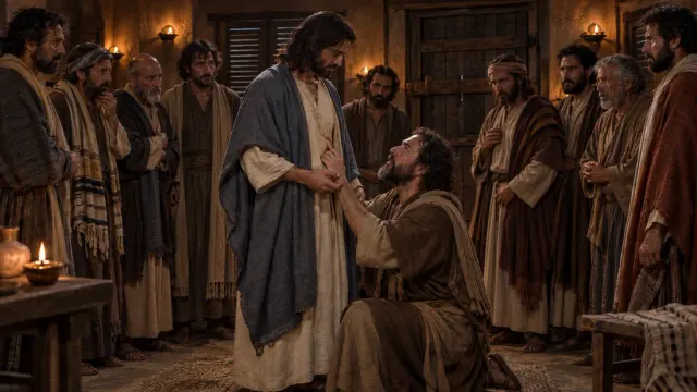 John 20:3-5: He stooping down, and looking in, saw the linen clothes