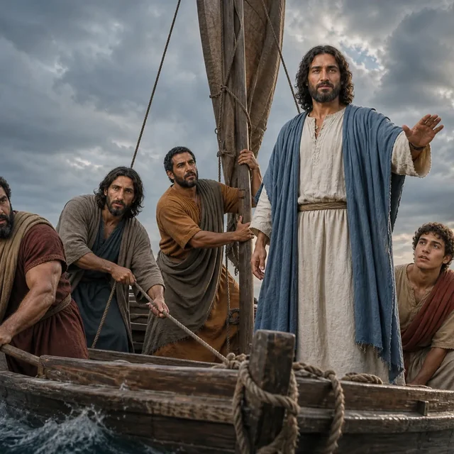 Mark 4:35-41: He was in the hinder part of the ship, asleep on a pillow