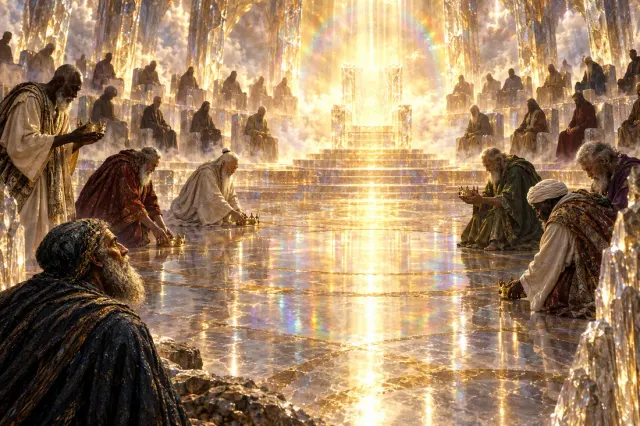 Revelation 4:1-2: A throne was set in heaven, and one sat on the throne