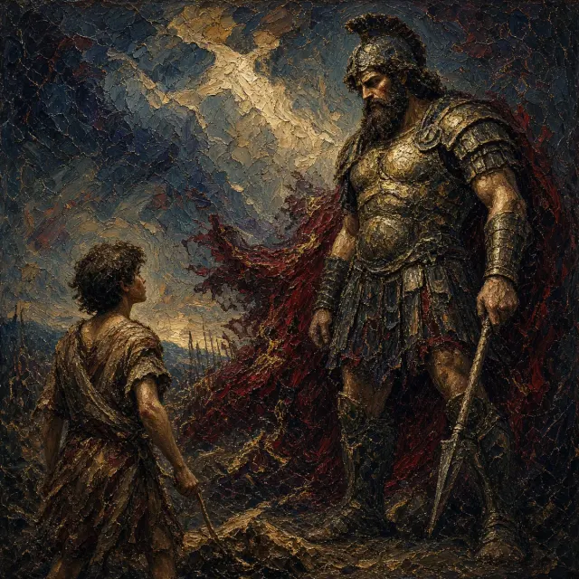 1 Samuel 17:48: David hasted, and ran toward the army